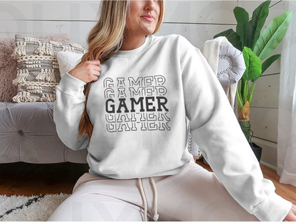 Gamer Black Layered Design for Sweatshirt