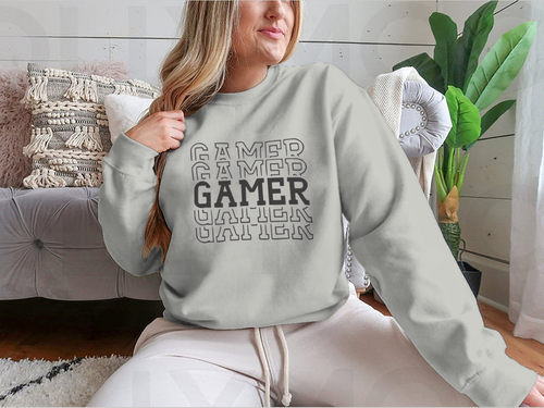 Gamer Black Layered Design for Sweatshirt