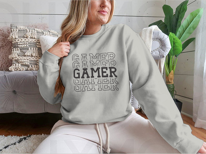 Gamer Black Layered Design for Sweatshirt