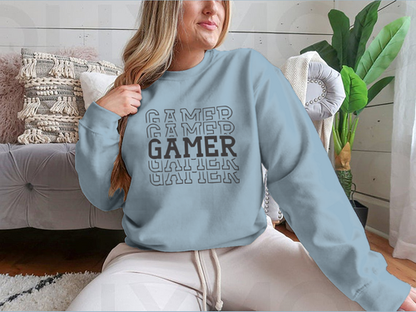 Gamer Black Layered Design for Sweatshirt