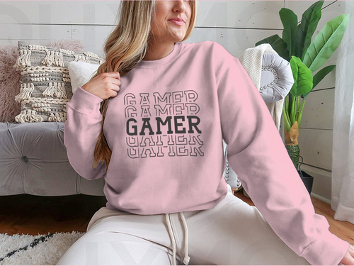 Gamer Black Layered Design for Sweatshirt