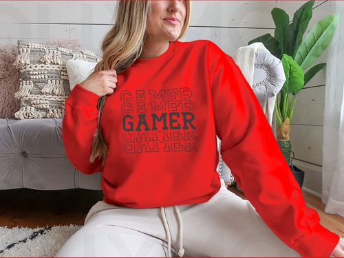 Gamer Black Layered Design for Sweatshirt